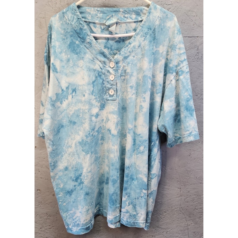Trends Light Blue‎ Tie-dye Plus T-shirt 3x Vintage